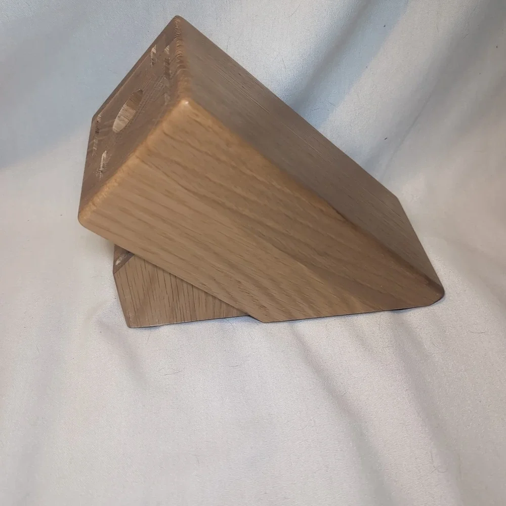 CUTCO Homemaker 10 Slot Knife Block ONLY Brown Honey Oak Wood Kitchen Storage